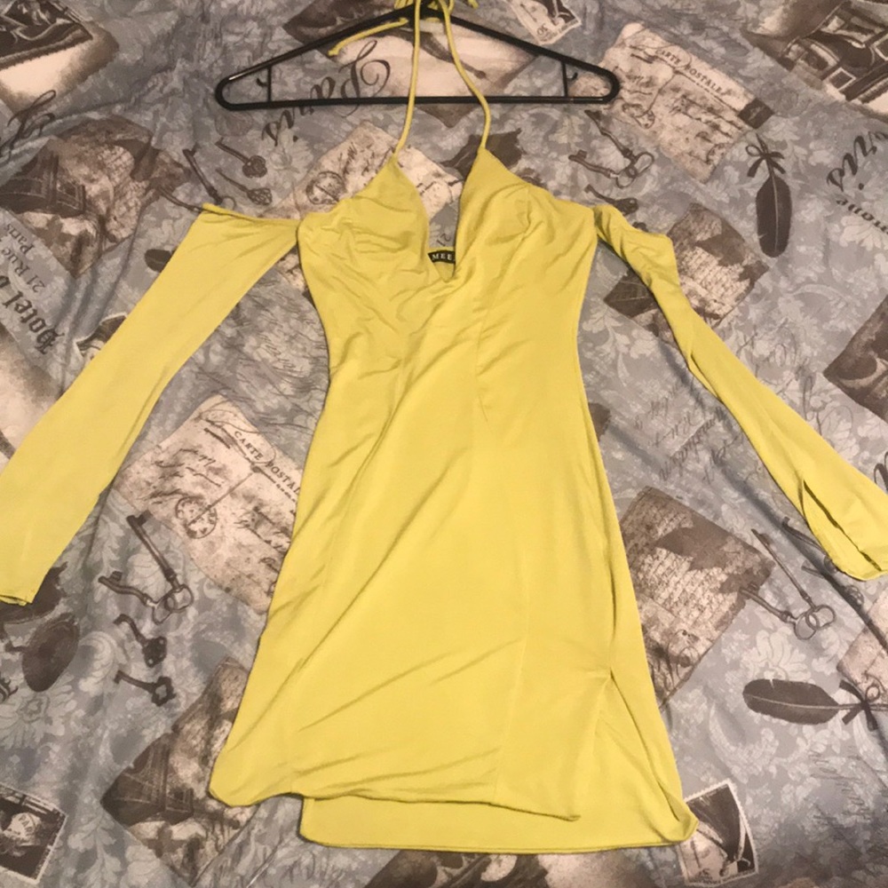 neon green dress -